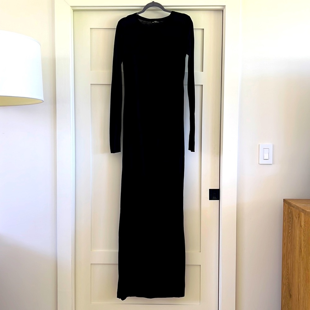 Zara black maxi long sleeve dress